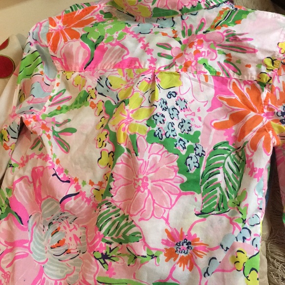 Great Lilly Pulitzer Nosey Posey button down S! - Picture 6 of 7